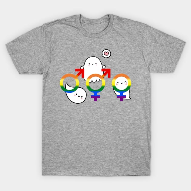 Diversity Rainbow Ghost Trio T-Shirt by TheMavenMedium